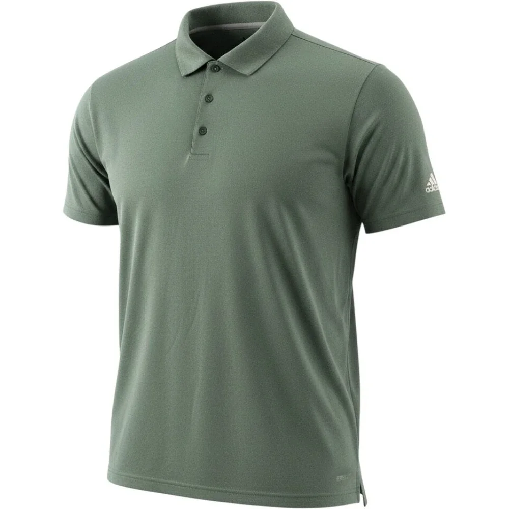 Adidas‎ Performance Mens 2XL Olive Green Heathered Short Sleeve Golf Polo Shirt